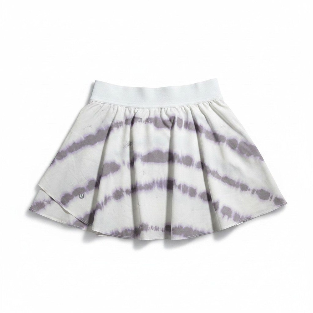 Lululemon Womens 10 White Purple Tie Dye Court Rival Skirt Athleisure Casual
